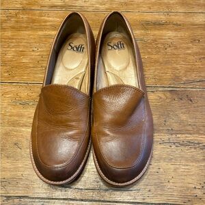 Casually Polished Sofft Napoli Slip-on Brown Leather Dress Loafers